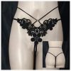 Embroided crotchless lingerie